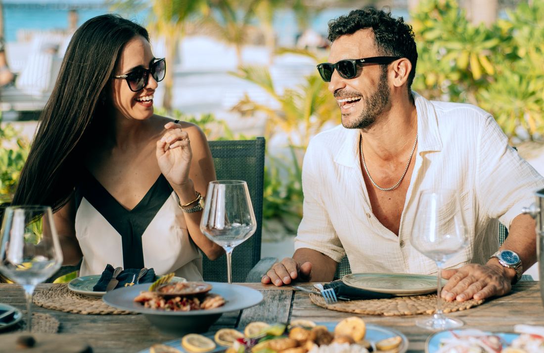 Comida con vista al Caribe