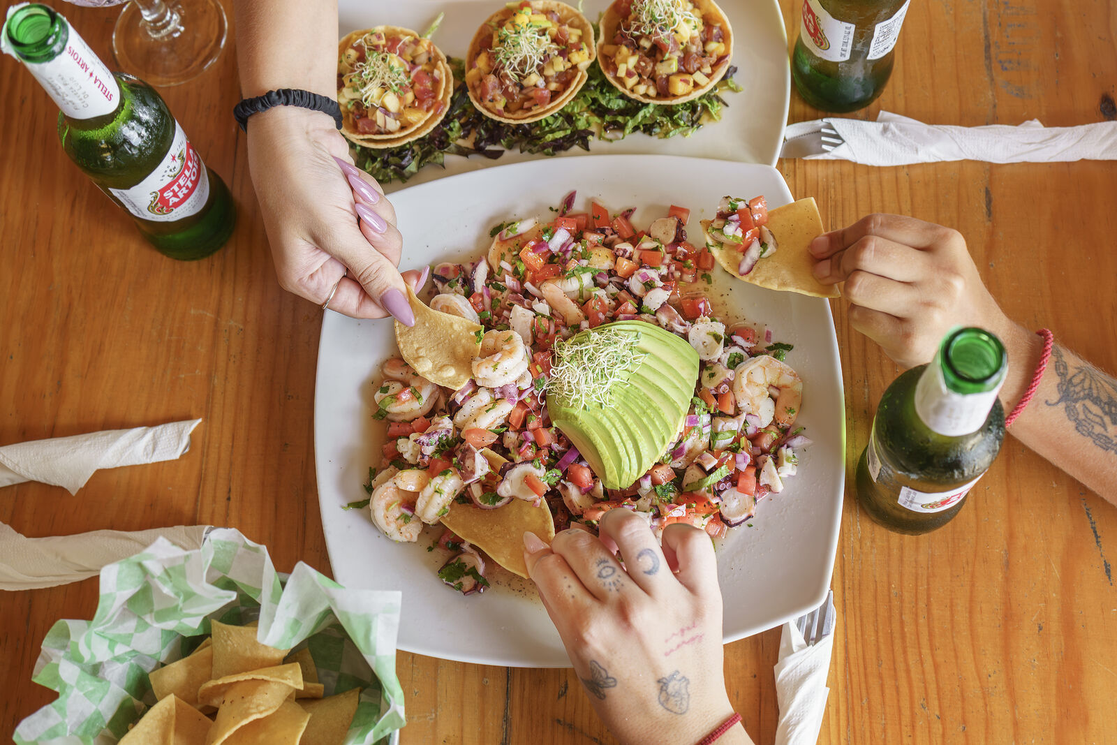 Ceviche de camarón para compartir